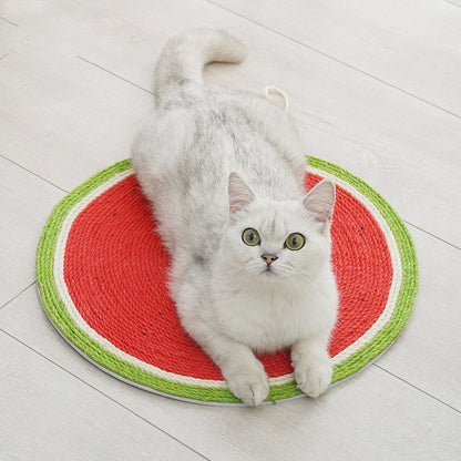 Cat Fruits Linen Mat