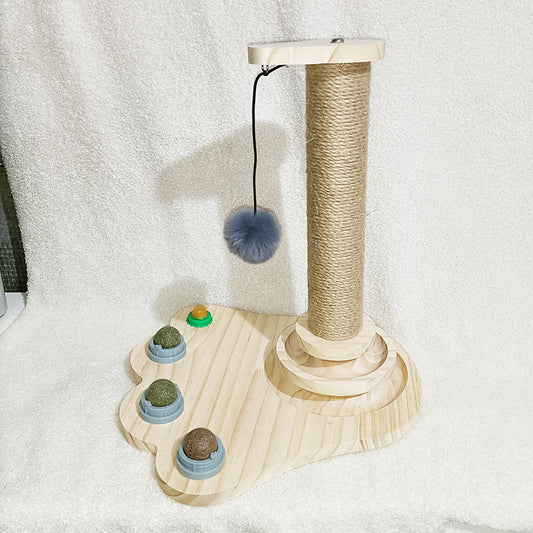 Solid Wood Cat Turntable Bite-Resistant Toy