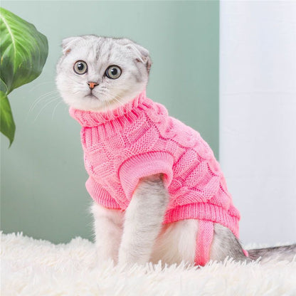 Pet Cat Autumn Winter Knitted Sweater