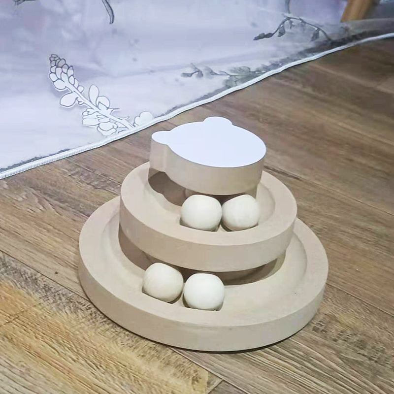 Solid Wood Cat Turntable Bite-Resistant Toy